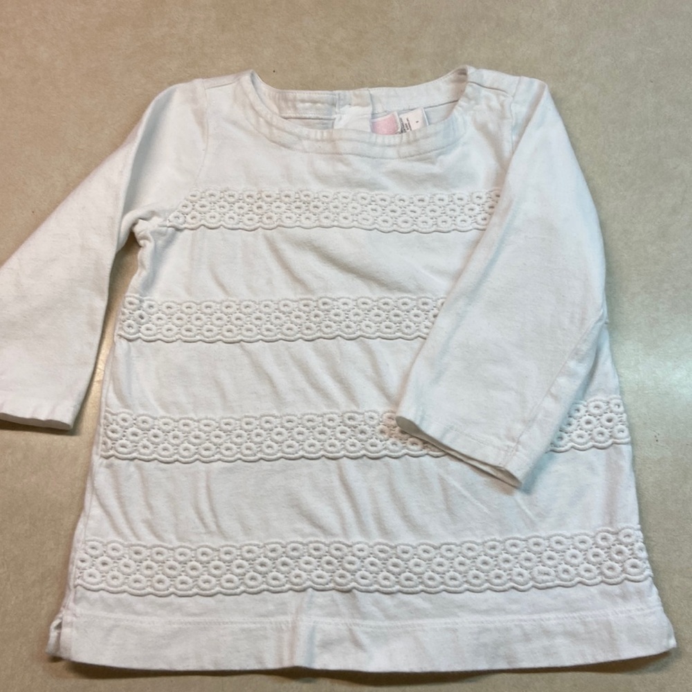 Janie & Jack Cotton Tunic Top. Layer, Casual. Scoop Neck. Button Back Pop Over.